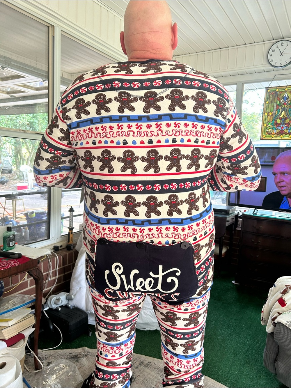 Lazy One Gingerbread Print Pajama Set/ Union suit- Sweet Design
